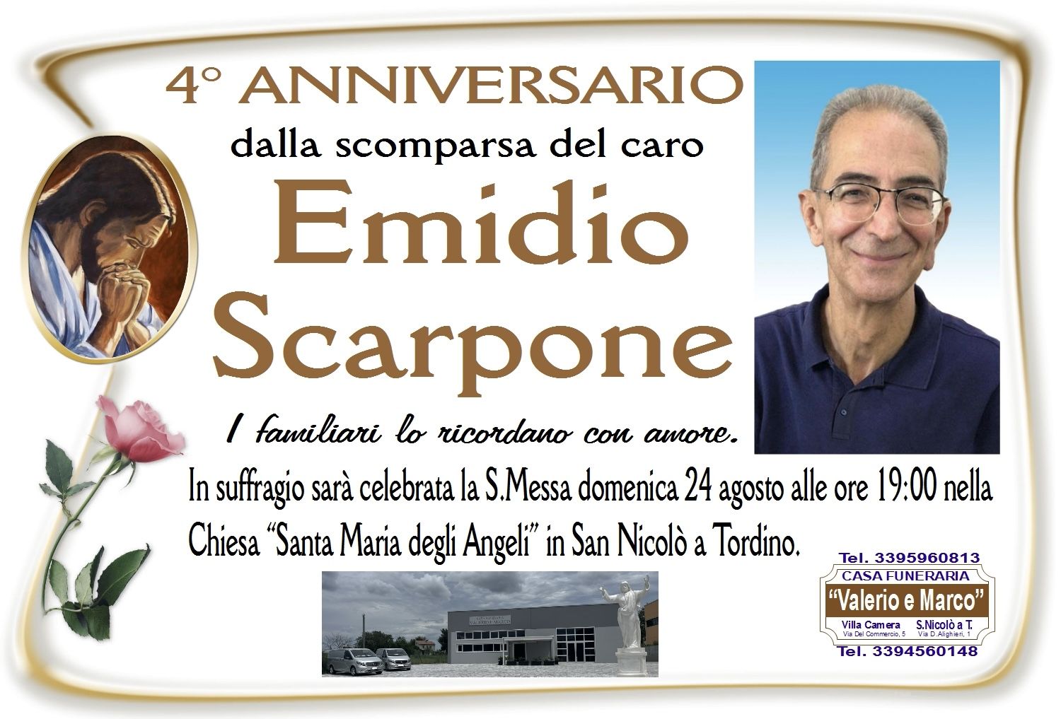 anniversario di Emidio Scarpone Casa Funeraria Agenzia Onoranze Funebri Valerio e Marco Teramo Val Vibrata