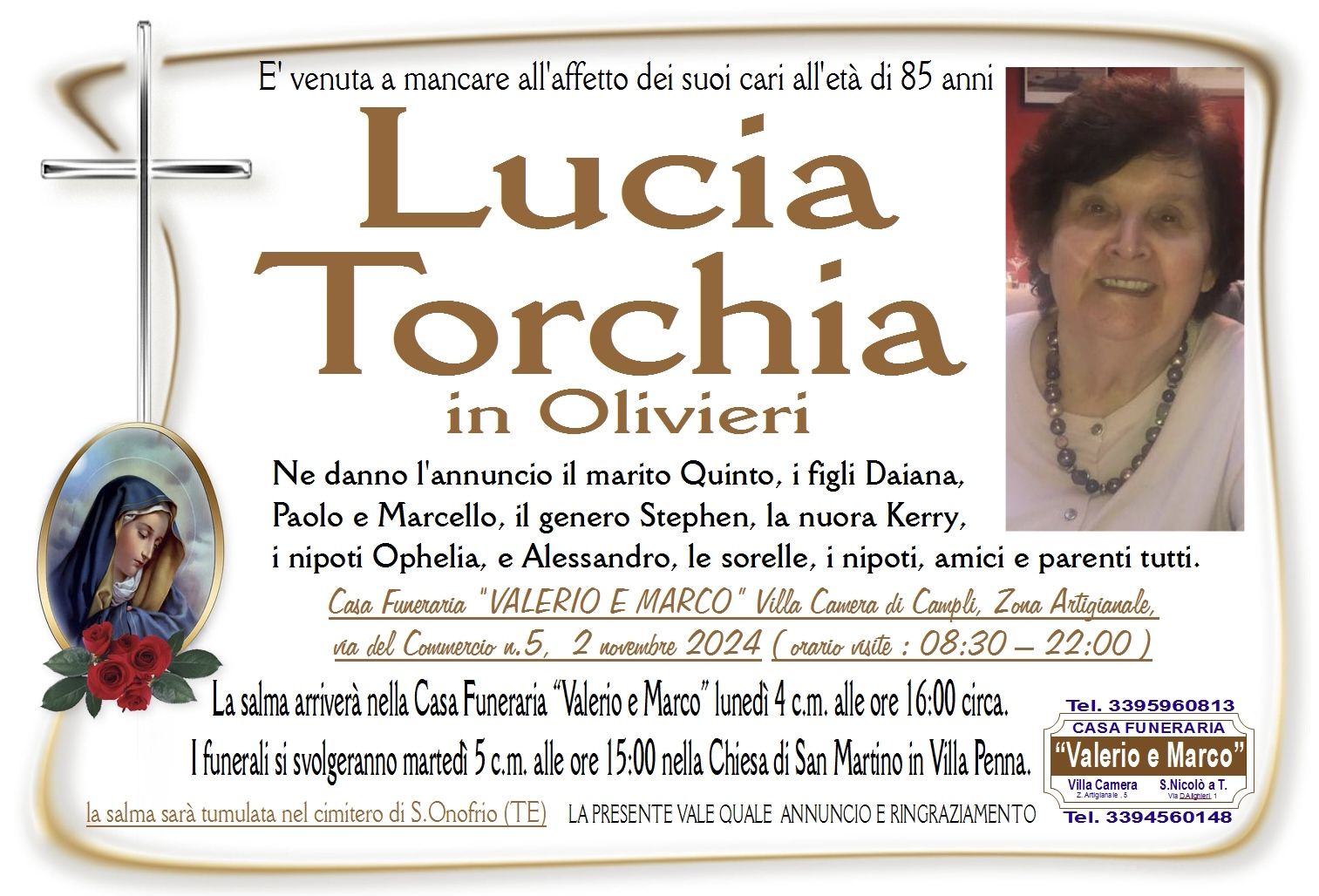 necrologio di Alessandro Pompizii Casa Funeraria Agenzia Onoranze Funebri Valerio e Marco Teramo Val Vibrata