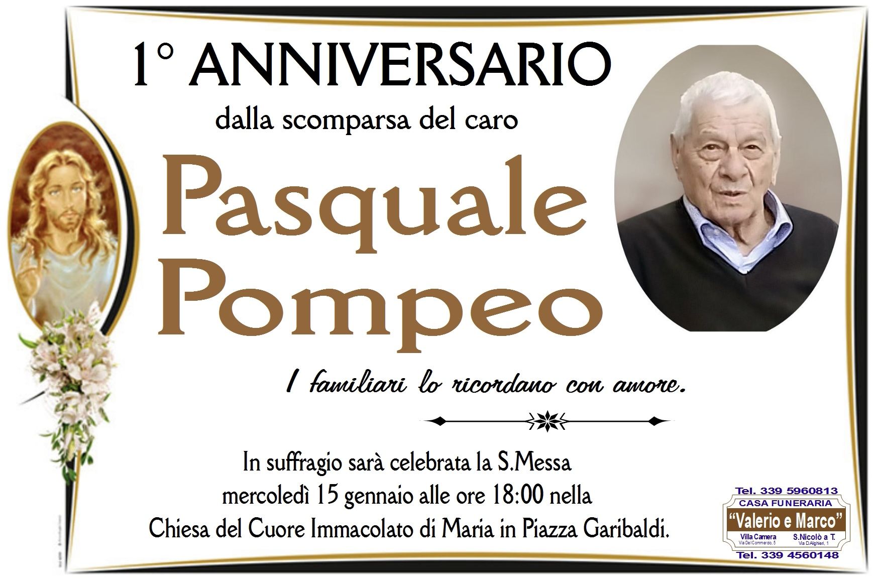 anniversario di Pasquale Pompeo Casa Funeraria Agenzia Onoranze Funebri Valerio e Marco Teramo Val Vibrata